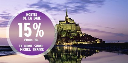 15% discount at Hostel de la Baie Mont Saint Michel