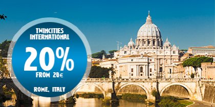 20% discount in Rome at Twincities International